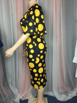 Spring Summer Wide Sleeve Polka Dot Print Plus Size Bodycon Dress Women Clothes 19 Spring Summer Wide Sleeve Polka Dot Print Plus Size Bodycon Dress Women Clothes -Plus Size Dresses Shop 7744ca61789f029f