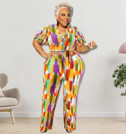Plus Size Women's Spring Short Sleeve Top And Pants Set -Plus Size Dresses Shop 79202794af4df720