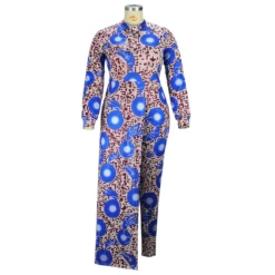 Plus Size Women's Long Autumn Print Fake Two-Piece Jumpsuit -Plus Size Dresses Shop 7998c98ac382769c