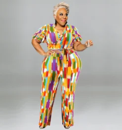 Plus Size Women's Spring Short Sleeve Top And Pants Set -Plus Size Dresses Shop 79afaa97b8cab444