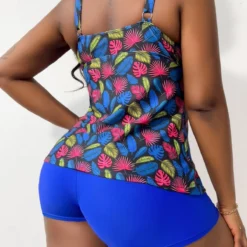 Tropical Leaf Print Plus Size Women's Tankini Swimsuit -Plus Size Dresses Shop 7a613806c143c887