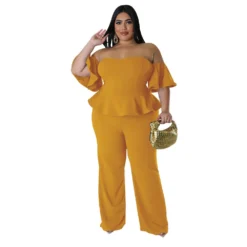 Women'S Sexy Off-Shoulder Short-Sleeve Wide-Leg Jumpsuit -Plus Size Dresses Shop 7aaa7da1ce844977