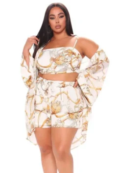 Women's Plus Size Loose Summer Sexy Fashion Casual Three-Piece Shorts Set -Plus Size Dresses Shop 7ad2109a56aac6b9