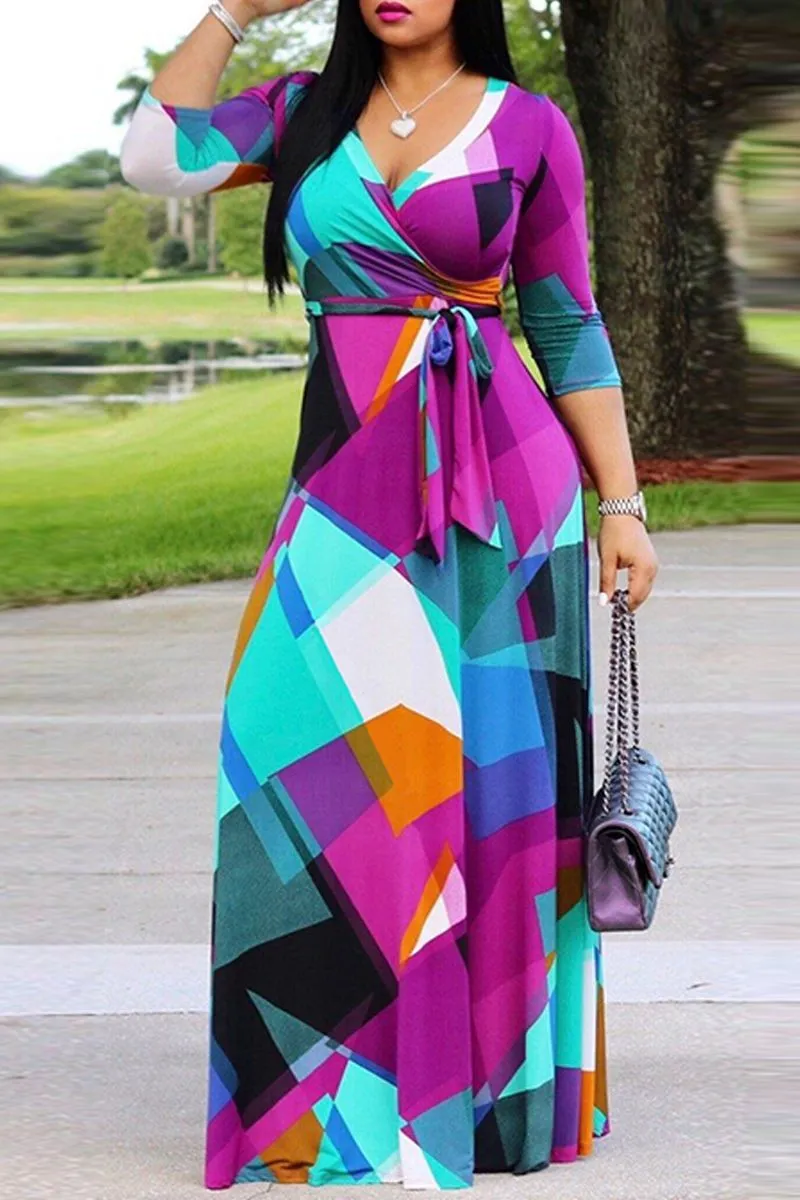 Plus Size Women V-Neck Dress 4 Plus Size Women V-Neck Dress - Image 2