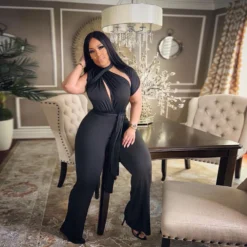 Sexy Slim Straps Lace-Up One-Piece Nightclub Jumpsuit For Women -Plus Size Dresses Shop 7af666c4e5508c5f