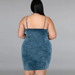Plus Size Women's Denim Sleeveless Strap Short Dress -Plus Size Dresses Shop 7af83cfea5b4ce9c