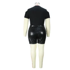 Plus Size Women Pu Leather Shorts -Plus Size Dresses Shop 7b084c111017328c
