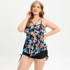 Plus Size Swimsuit Women'S Ruffle Two Pieces Swimming Top And Shorts Two Piece Set 31 Plus Size Swimsuit Women'S Ruffle Two Pieces Swimming Top And Shorts Two Piece Set -Plus Size Dresses Shop 7bd6e6b37eb82722