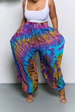 Print Loose Casual Plus Size Trousers -Plus Size Dresses Shop 7bee74943df05e40