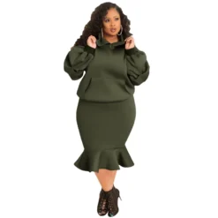 Fashion Casual Sport Mermaid Fall Winter Hoodies Skirt Set Plus Size 32 Fashion Casual Sport Mermaid Fall Winter Hoodies Skirt Set Plus Size -Plus Size Dresses Shop 7cfabb76d5211067
