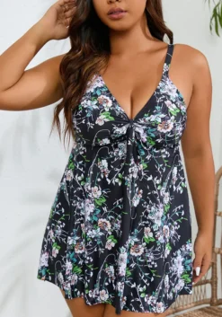 Strap Floral Plus Size Women's Bikini Slim Fit Two Pieces Swimsuit -Plus Size Dresses Shop 7d0c7a177089a3be