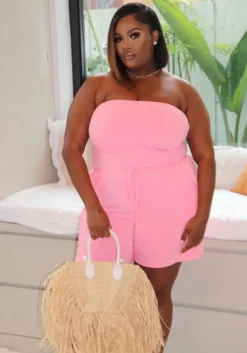 Women's Solid Strapless Plus Size Casual Jumpsuit -Plus Size Dresses Shop 7d7a0726c7cffdbd