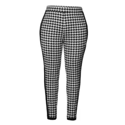 Autumn And Winter Houndstooth Print Trousers Black Stripes Patchwork Slim High Waist Pencil Pants -Plus Size Dresses Shop 7de98a83fd60f27d
