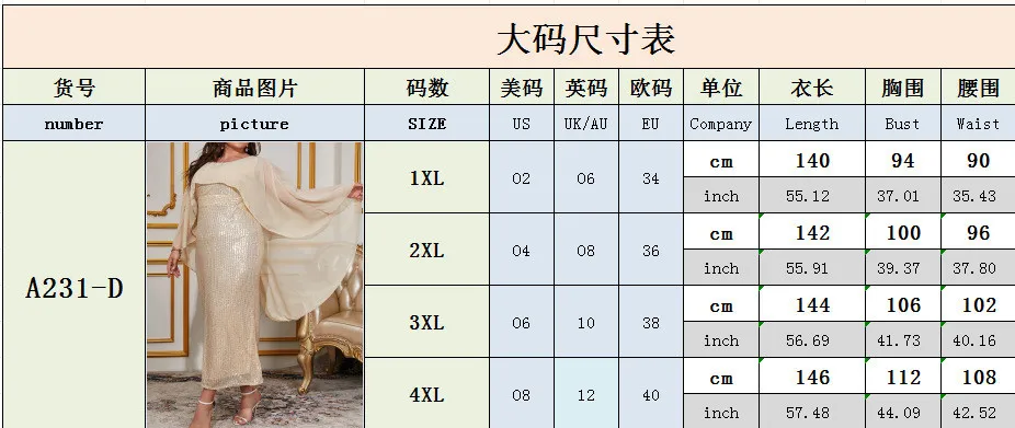 Plus Size Women Sexy Sequined Chiffon Round Neck Formal Party Evening Dress 3 Plus Size Women Sexy Sequined Chiffon Round Neck Formal Party Evening Dress