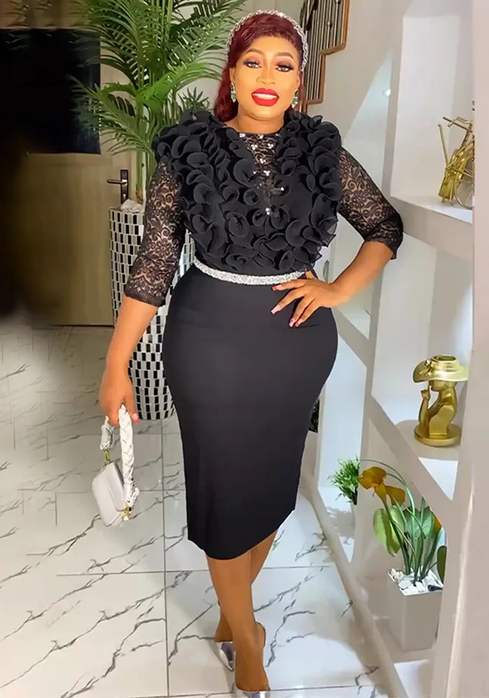 Plus Size African Women Clothing Career Bodycon Dress 9 Plus Size African Women Clothing Career Bodycon Dress - Image 7