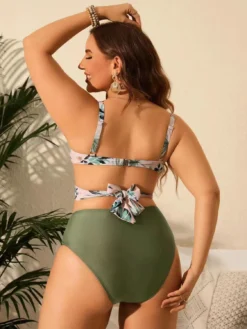 Plus Size Women Printed Swimwear Three-Piece -Plus Size Dresses Shop 7ebc954d44274053