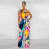 Sexy Print Halter Neck Sleeveless Jumpsuit