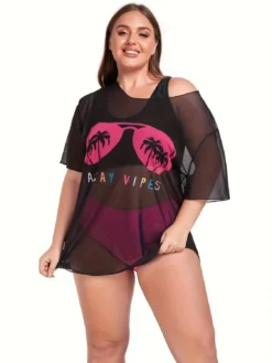 Plus Size Women Bikini Cover Up Three-Piece -Plus Size Dresses Shop 80256834303e0dfc