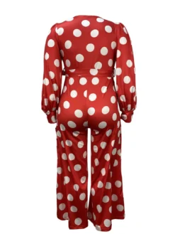Plus Size Women Dot Print Jumpsuit -Plus Size Dresses Shop 805c973960d1c300