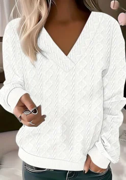 Autumn And Winter Plus Size Long-Sleeved Solid Color V-Neck Women's Knitting Shirt Tops For Women -Plus Size Dresses Shop 812aca3aa9c977a2