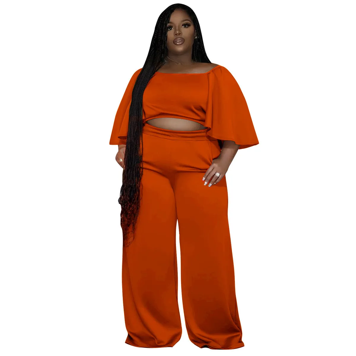 Plus Size Women Summer Short Sleeve Top And Pants Casual Two-Piece Set 8 Plus Size Women Summer Short Sleeve Top And Pants Casual Two-Piece Set - Image 6