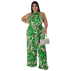 Plus Size Women's Fashion Holidays Casual Print Multicolor Jumpsuit -Plus Size Dresses Shop 81508d8ff7b3751d