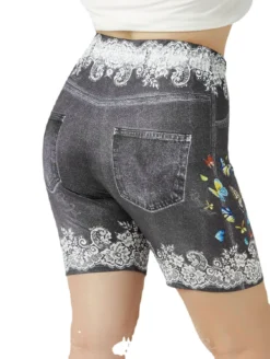 Plus Size Women Print Basic Short Cycling Shorts -Plus Size Dresses Shop 81610519d7e218ef