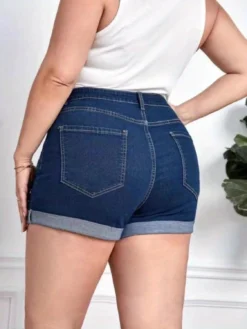 Women Summer Plus Size Stretch Denim Shorts -Plus Size Dresses Shop 81700de69dd9b78a