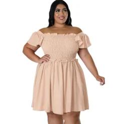Plus Size Summer Women's Off Shoulder Short Sleeve Casual Swing Dress 27 Plus Size Summer Women's Off Shoulder Short Sleeve Casual Swing Dress -Plus Size Dresses Shop 81e14adce8c66812