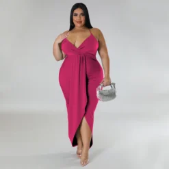 Women'S Solid Straps Sleeveless V-Neck Party Dress -Plus Size Dresses Shop 833d9a9617a3d968