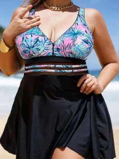 Plus Size Women's Straps Tankini Two Pieces Set -Plus Size Dresses Shop 83c36a39c0b80b47