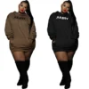 Plus Size Women Fleece Printed Hoodies -Plus Size Dresses Shop 83e2f48158ee357b