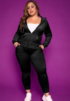 Plus Size Women Fall/Winter Solid Velvet Casual Top And Pant Two-piece Set 36 Plus Size Women Fall/Winter Solid Velvet Casual Top And Pant Two-piece Set -Plus Size Dresses Shop 84527fe5f7086092