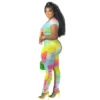 Plus Size Women Tie Dye Gradient Print Lace Up Sexy Crop Top+ Pant Two Piece -Plus Size Dresses Shop 84ae3a038dbc77a9