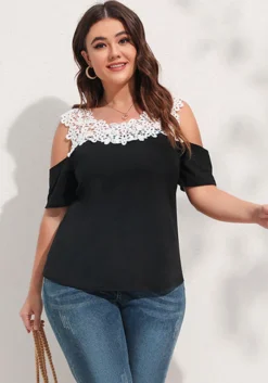 Women's T-shirt Summer Off-the-shoulder Short-sleeved Top -Plus Size Dresses Shop 8546f8029c6a6f4e