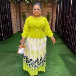 Plus Size African Women Chic Top+ Printed Pleated Skirt Two-piece Set -Plus Size Dresses Shop 8556ed88e604e63c