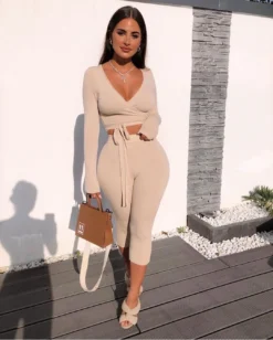 Autumn And Winter Plus Size Women's Solid Color Long Sleeve 7-Point Pants Sexy Casual Two Piece Set 27 Autumn And Winter Plus Size Women's Solid Color Long Sleeve 7-Point Pants Sexy Casual Two Piece Set -Plus Size Dresses Shop 85a34409f6e6b155