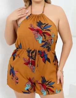 Plus Size Ladies Print Jumpsuit -Plus Size Dresses Shop 876bab21242b28df