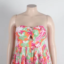 Sexy Strapless Print Plus Size Elasticized Wide Leg Pleated Plus Size Jumpsuit -Plus Size Dresses Shop 877186e579d693c2