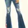 Summer Print Bell Bottom Denim Pants -Plus Size Dresses Shop 879d6918e8389d44