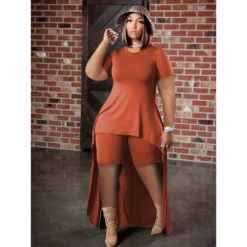 Plus Size Women Casual Solid Top And Shorts Casual Two-piece Set 15 Plus Size Women Casual Solid Top And Shorts Casual Two-piece Set -Plus Size Dresses Shop 88642a64fea94b18