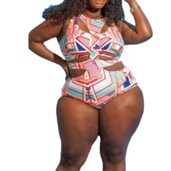Plus Size Women Ethnic Print One-piece Swimwear -Plus Size Dresses Shop 8881f1e26413c9d2