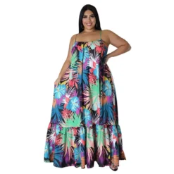 Summer Sexy Plus Size Women'S Fashion Print Strap Long Maxi Dress -Plus Size Dresses Shop 88d66fabc47bd1dc