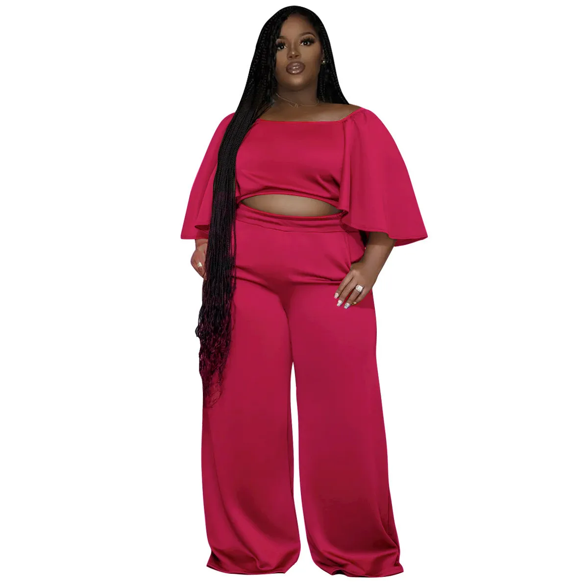 Plus Size Women Summer Short Sleeve Top And Pants Casual Two-Piece Set 14 Plus Size Women Summer Short Sleeve Top And Pants Casual Two-Piece Set - Image 12