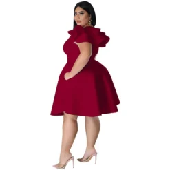 Plus Size Women Ruffles Short Sleeve Dress -Plus Size Dresses Shop 893bef0864c24ff8