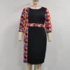 Africa Plus Size Women Round Neck Three Quarter Sleeve Printed Dress 2 Africa Plus Size Women Round Neck Three Quarter Sleeve Printed Dress -Plus Size Dresses Shop 8a594e58c3d4871b