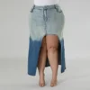 Plus Size Women Gradient Slit Denim Skirt -Plus Size Dresses Shop 8af21451ade3638f