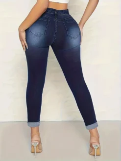 Summer Ripped Denim Pants Plus Size Tight Fitting Jeans -Plus Size Dresses Shop 8b85b99d7786c5b5
