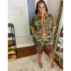 Plus Size Women Camo Jumpsuit -Plus Size Dresses Shop 8bc3f155ea6cf8ef