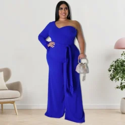 Plus Size Women's Asymmetrical One Shoulder Jumpsuit -Plus Size Dresses Shop 8ca1ad88f8d5d027